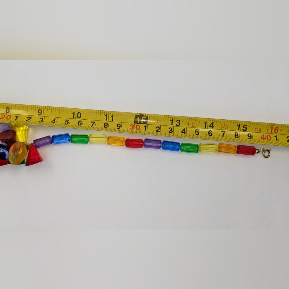 VTG RAINBOW CONE BEAD NECKLACE - Picture 11 of 11